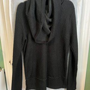 Black Cowl Neck Sweater with Thumbholes (Med)